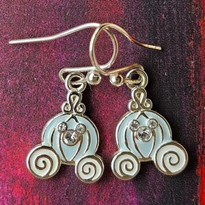 Disney Cinderella Silver and Blue Carriage Earrings